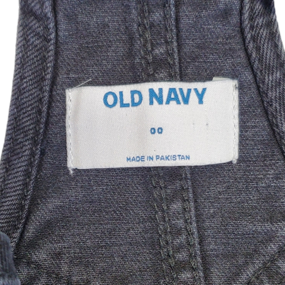 Old Navy Women's Black Jean Bib Distressed Overhauls Denim Size 00 - Picture 2 of 14